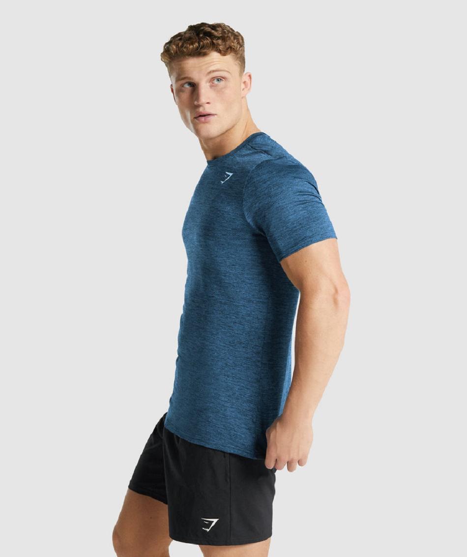 T Shirts Gymshark Arrival Marl Hombre Azul Marino | CO 3335DFM